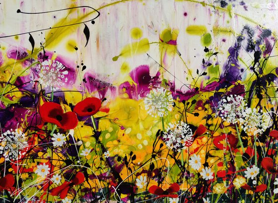 Wildlight Meadow; Abstract Floral Landscape