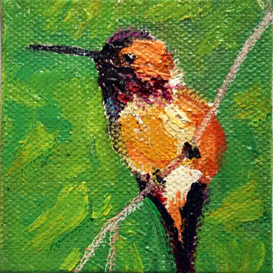 BIRD  / FROM MY A SERIES OF MINI WORKS BIRDS / ORIGINAL PAINTING