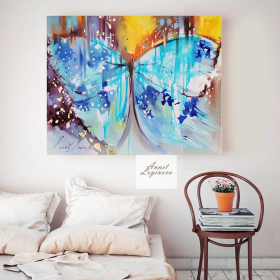 Colourful Large Artwork Abstract Butterfly