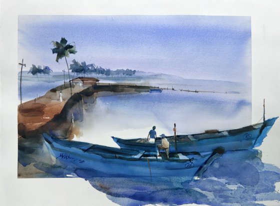 Deep down into backwaters blue