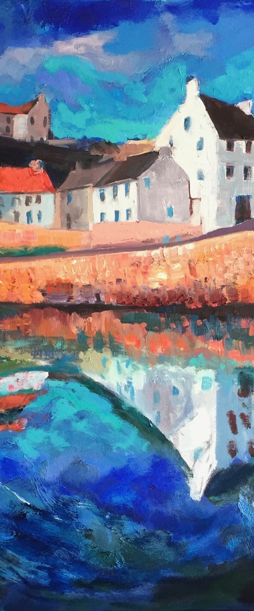 'Crail Harbour reflections, Fife' by Stephen Howard Harrison