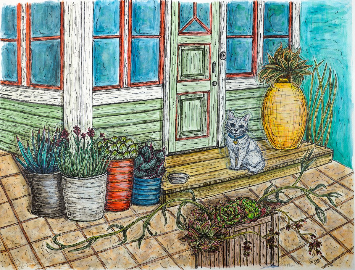 Animal Watercolour By Kim Jones Miller, 22 X 16", More Please..., Original Artwork