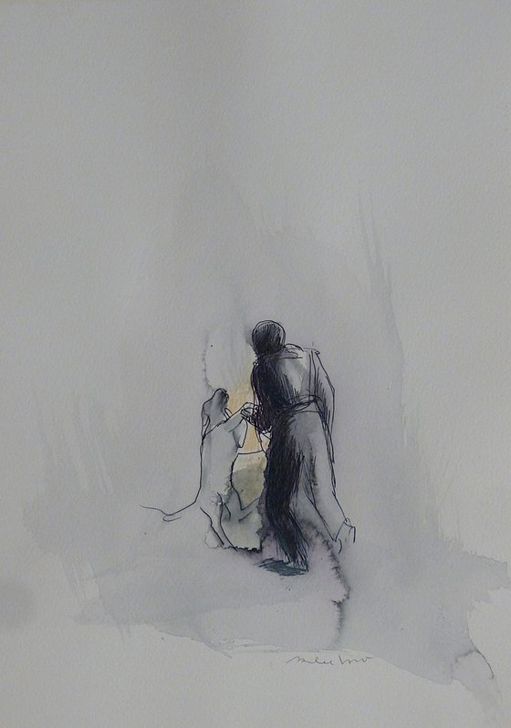 The Man and the dog, 29x41 cm