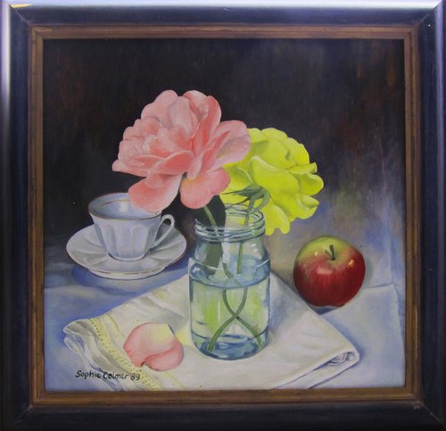 Still Life with Roses and Apple by Sophie Colmer-Stocker