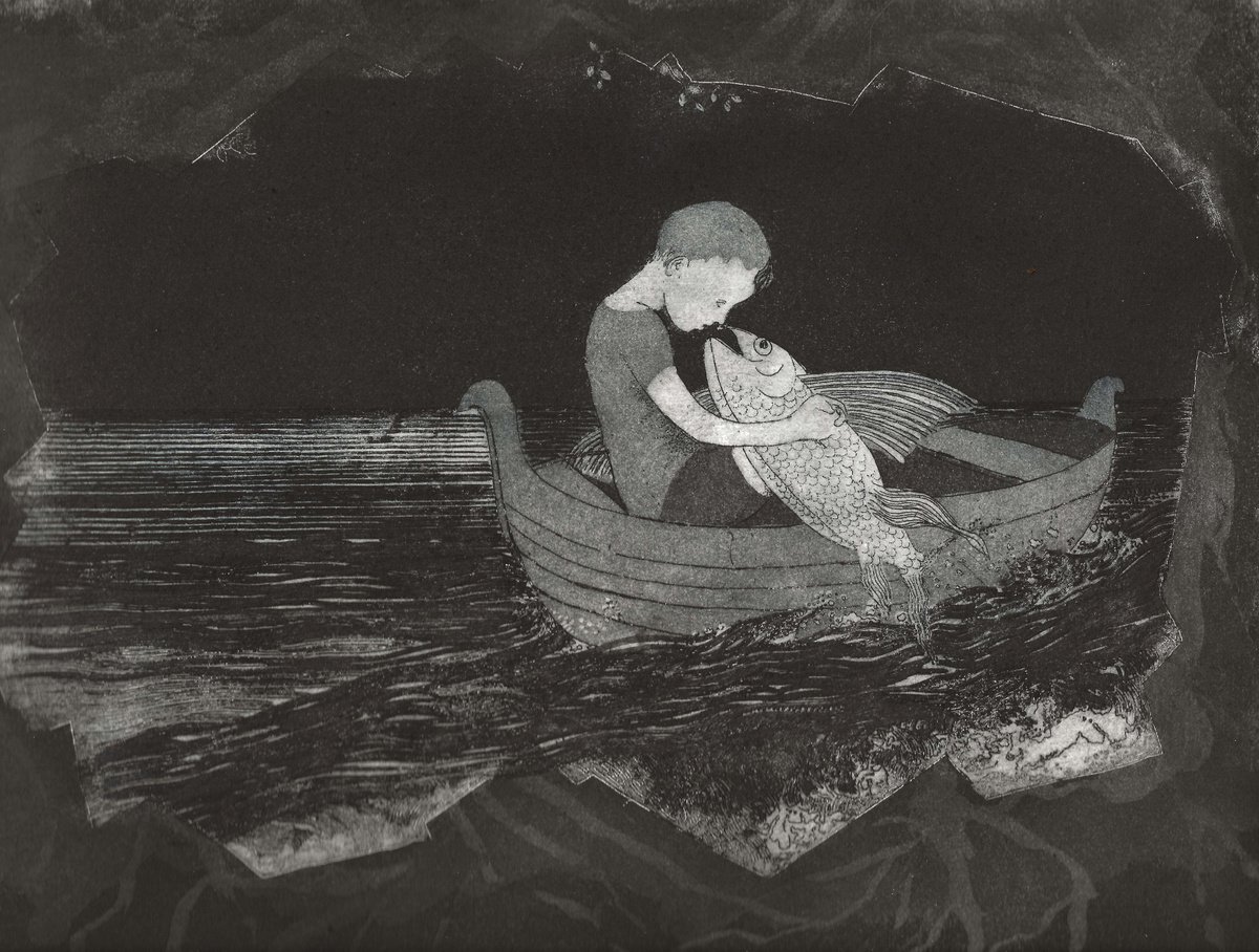 Illustrative Landscape Etchings & Engravings By Jane Daniell, 13 X 9, A Friend Indeed, Original Artwork