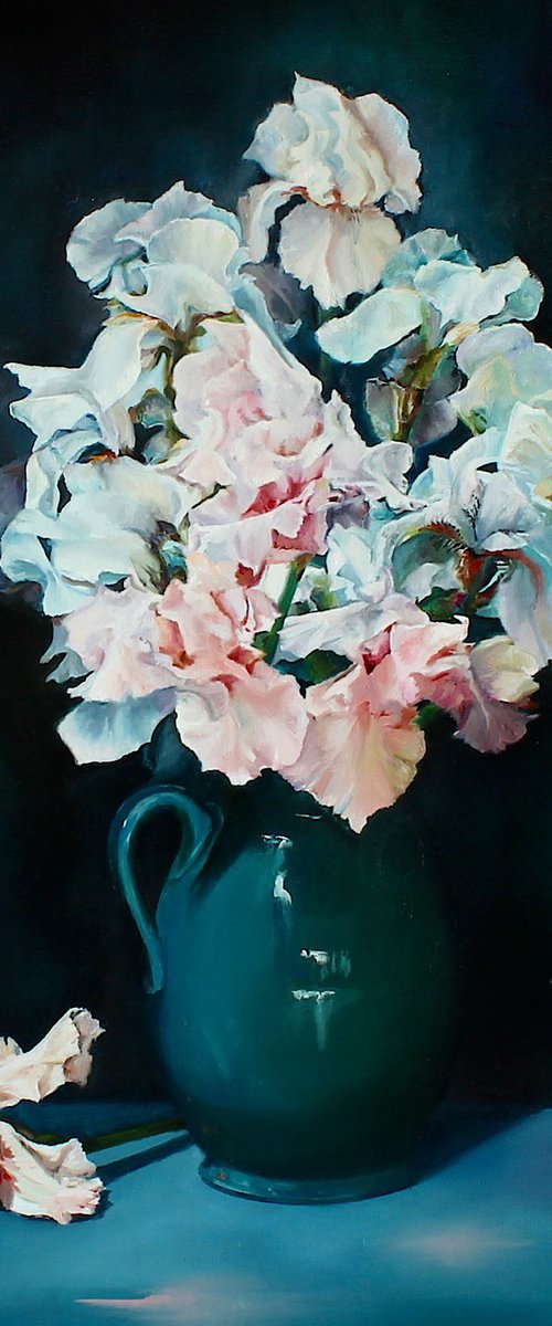 Moonlight Irises by Natalia Lugovskaya