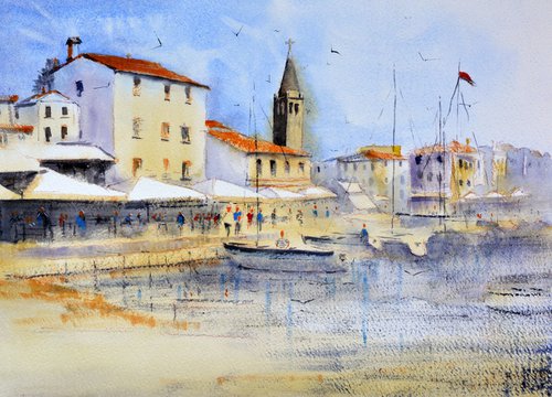 Fazana Istra Croatia 25x36 cm 2023 by Nenad Kojić watercolorist