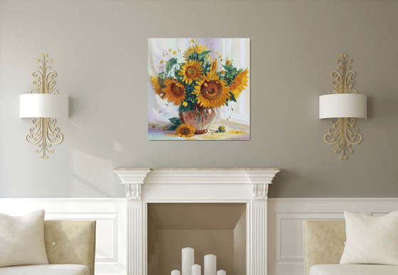 Sunflowers by the window