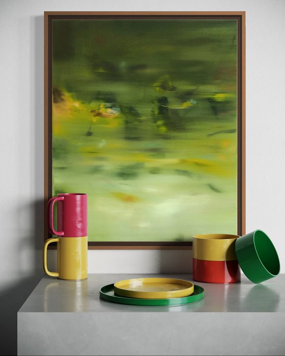 Smarginatura - Abstract green painting