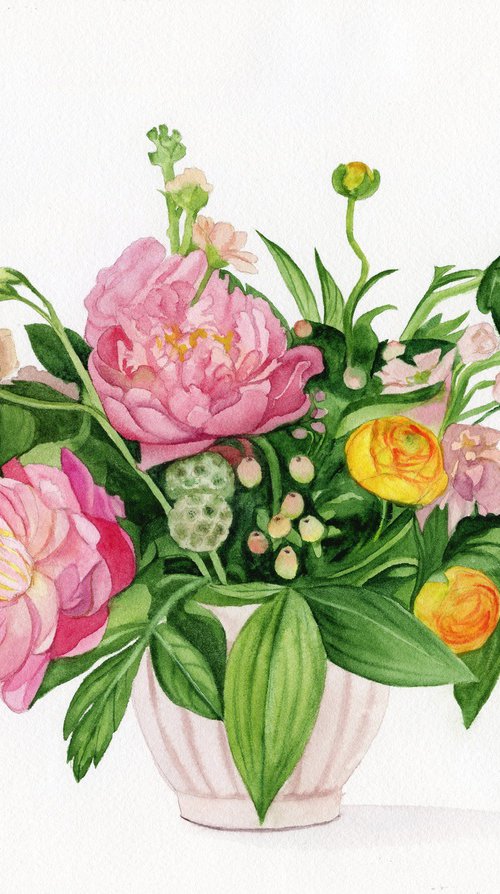 Watercolor bouquet 28x38 cm by Tetiana Koda