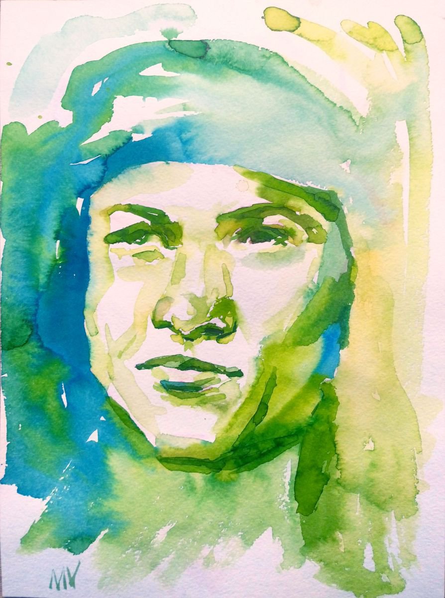 COLD, COLD, COLD - PORTRAIT - ORIGINAL WATERCOLOR PAINTING. by Mag Verkhovets