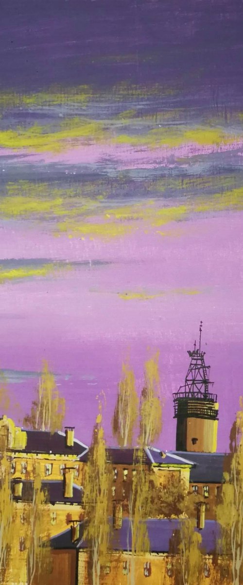 My hometown. Acrylic on panel 30x20cm by Eugene Gorbachenko