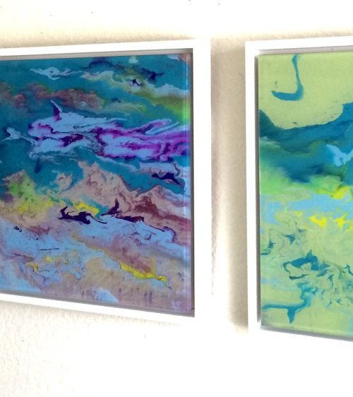 Abstract Painting Contemporary Original art on Plexiglass One of a kind  Framed  Ready to Hang Signed with Certificate of Authenticity by Vahe Yeremyan