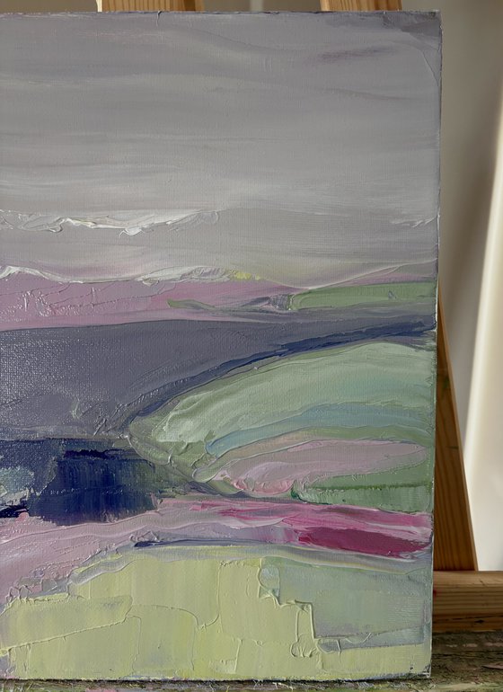 Soft horizons hills landscape pastel tones