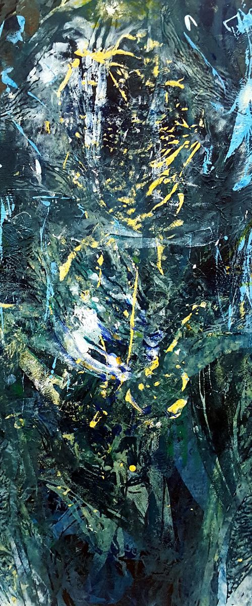 ENERGY BLUE FIELDS ANGEL SHAPE BIZZARE ENIGMATIC SINGULARITY ABOUT LIGHT AND CREATION BY MASTER O KLOSKA by Kloska Ovidiu