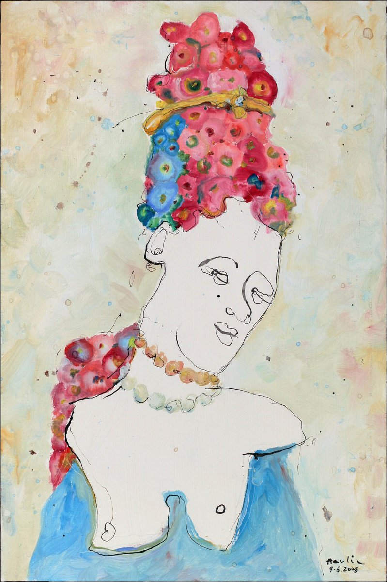 Portrait Acrylic Painting By Jiri Havlik, 16 X 24, Ivy, Original Artwork