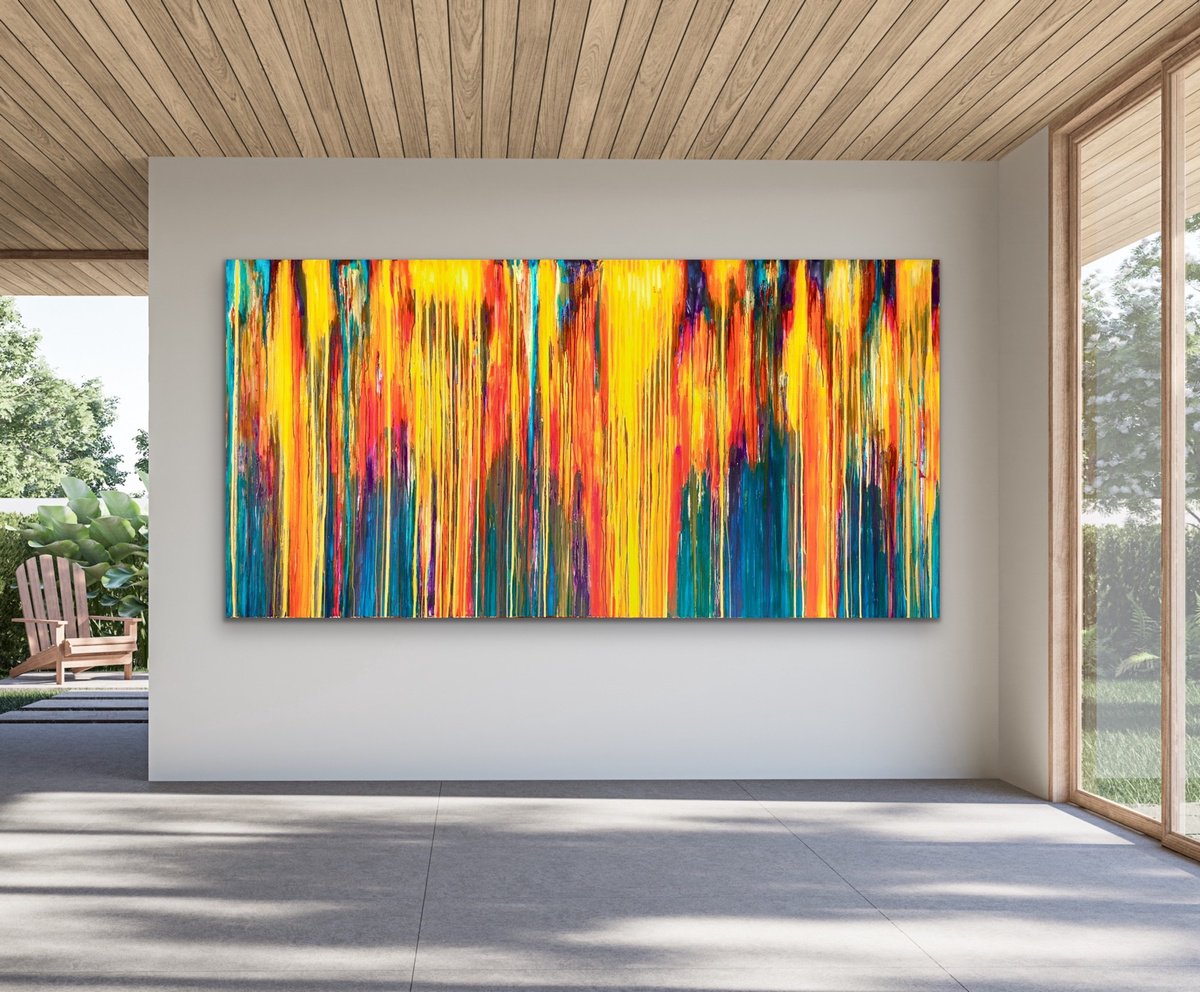 Abstract Landscape Acrylic Painting By Carla Sa Fernandes, 98 X 49, The Emotional Creation #365, Original Artwork