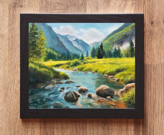 River in sunny mountain valley