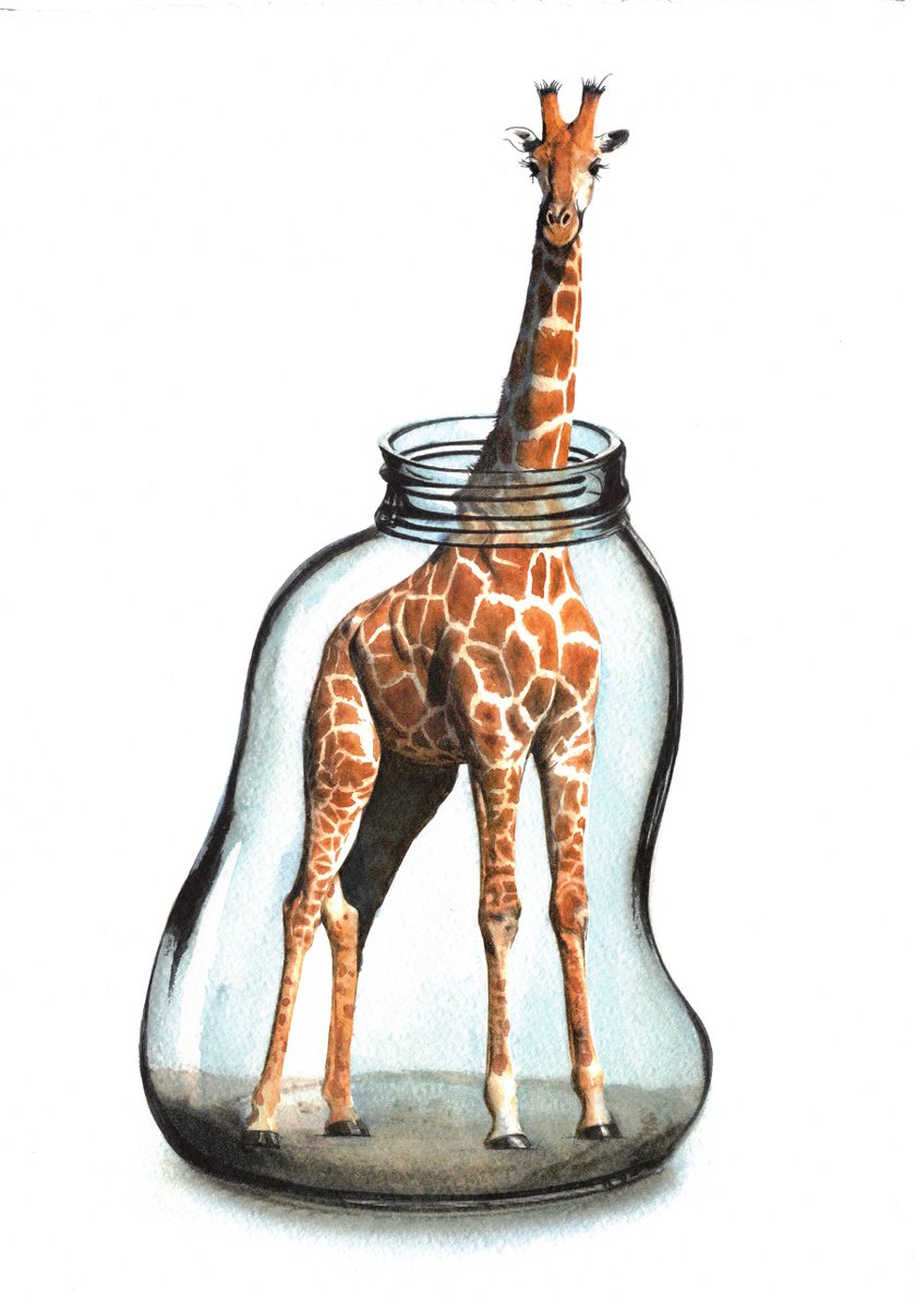 Giraffe in Jar VI by REME Jr.