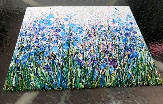 Mid Summer Meadow Flowers - Original Painting   by Olena Art