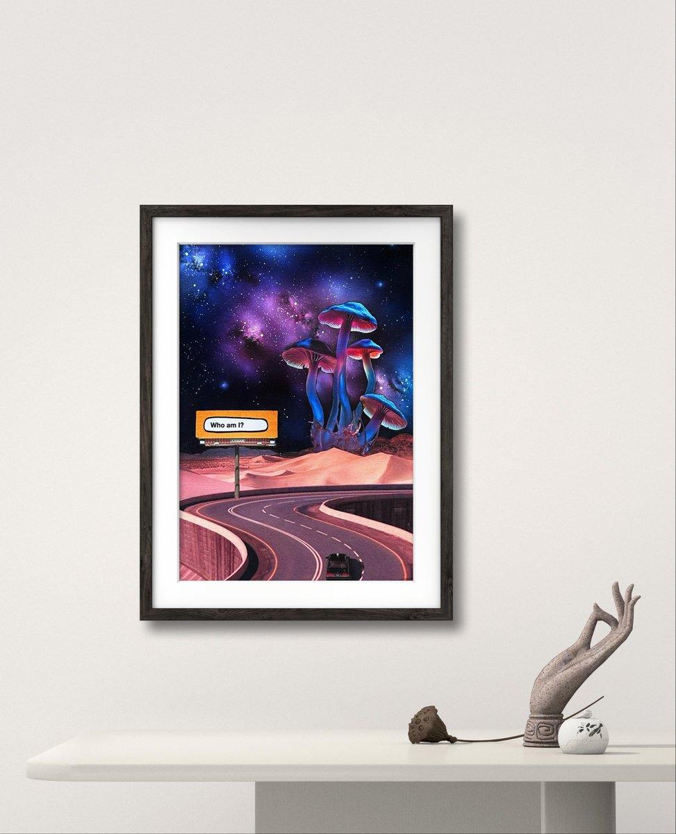 Surrealistic Landscape Collage By Lysergic, 12 X 16", Who Am I?, Original Artwork