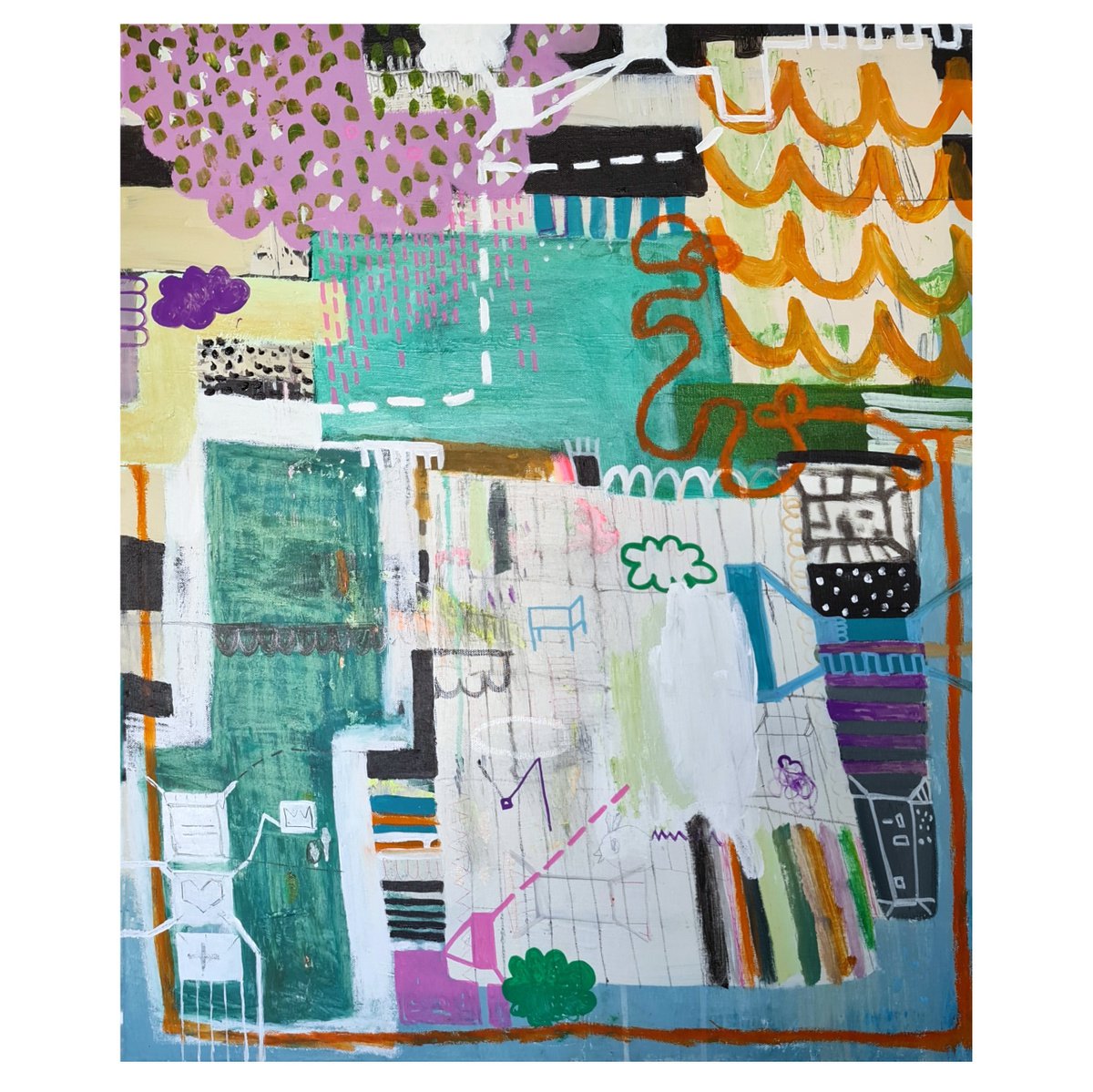 Abstract Painting By Jenny Furman, 24 X 28, The Dream, Original Artwork