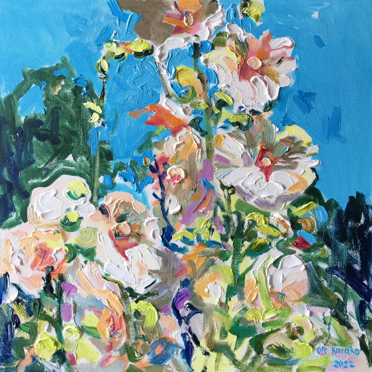 Summer Flowers 60x60cm by Ole Karako