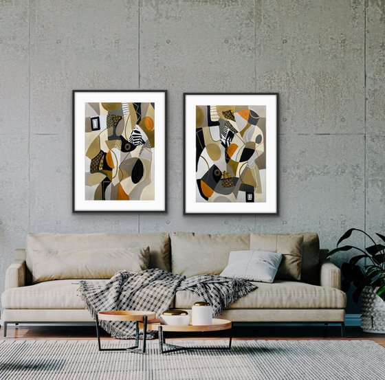 Golden Expression (Diptych)