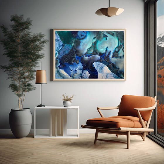 Ocean Ink Abstract Painting