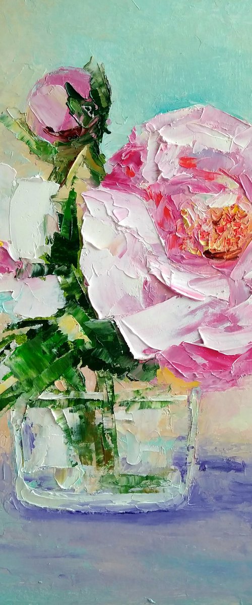 Peonies in a glass by Yulia Berseneva