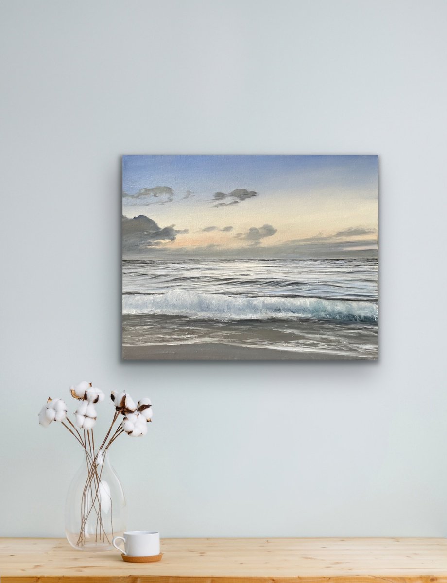 Photorealistic Landscape Oil Painting By Aflatun Israilov, 20 X 16, Memory Of Light, Original Artwork