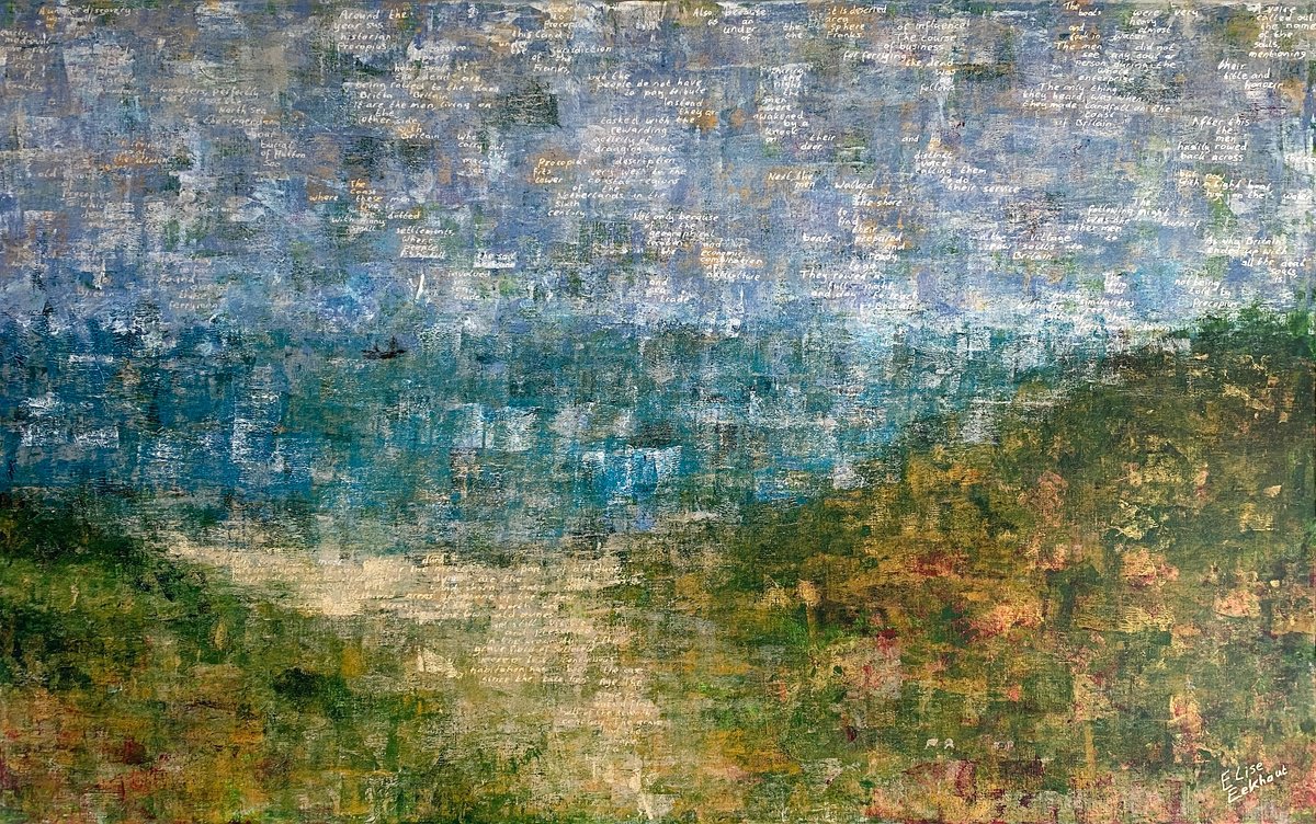 Impressionistic Landscape Acrylic Painting By Elise Eekhout, 63 X 39, Buried Land 03, Original Artwork