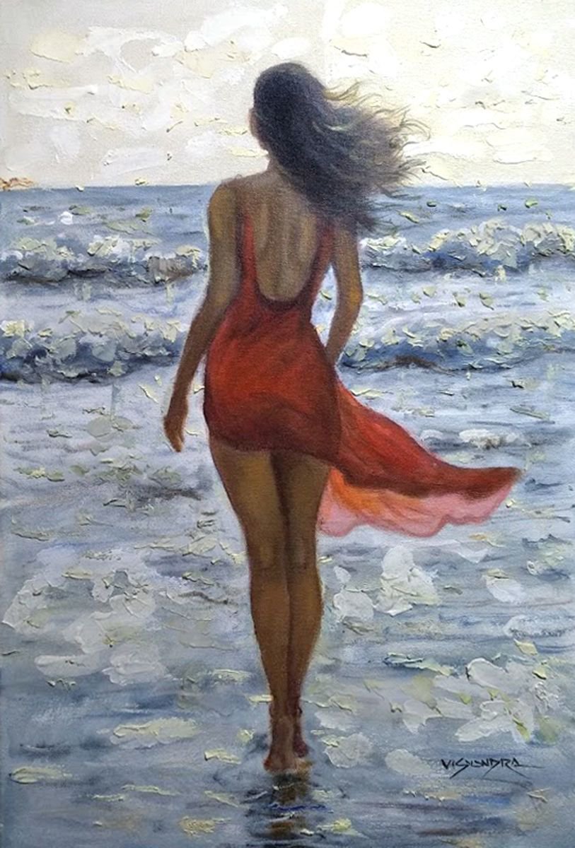Girl in the beach by Vishalandra Dakur