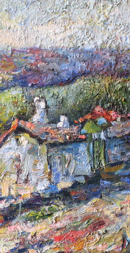 Summer road and old house in Provence. by Nikifor Swiristuhin