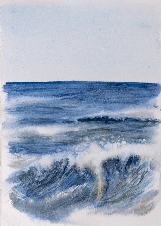"Ocean Diary, May 31st, 2020" mixed-media painting