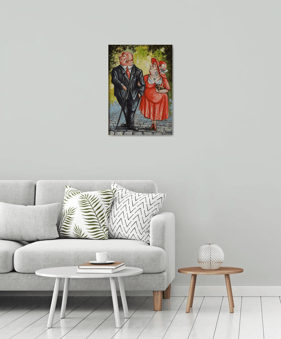 Proud walker 49x69cm ,Acrylic/canvas, ready to hang