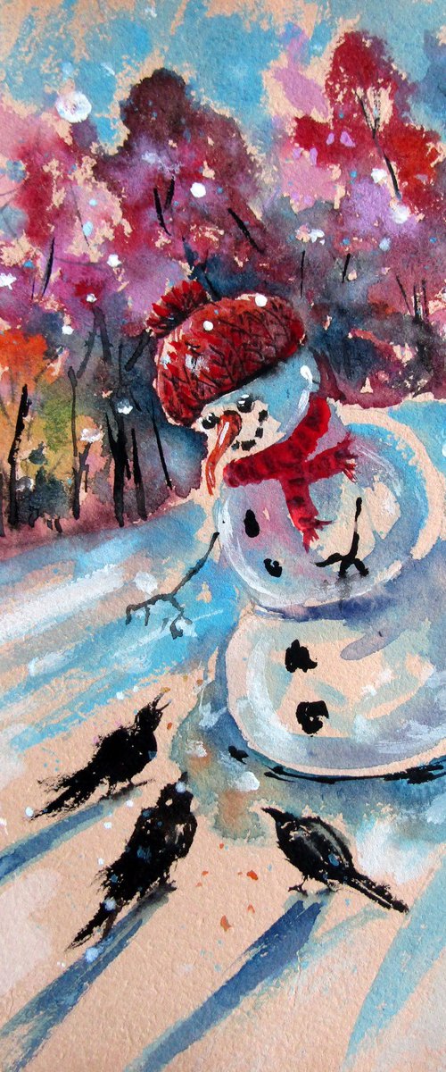 Snowman with crows II by Kovács Anna Brigitta