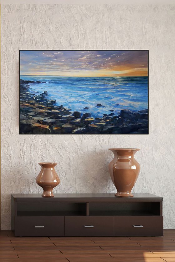 SUNSET SEA XI. 100x69cm.