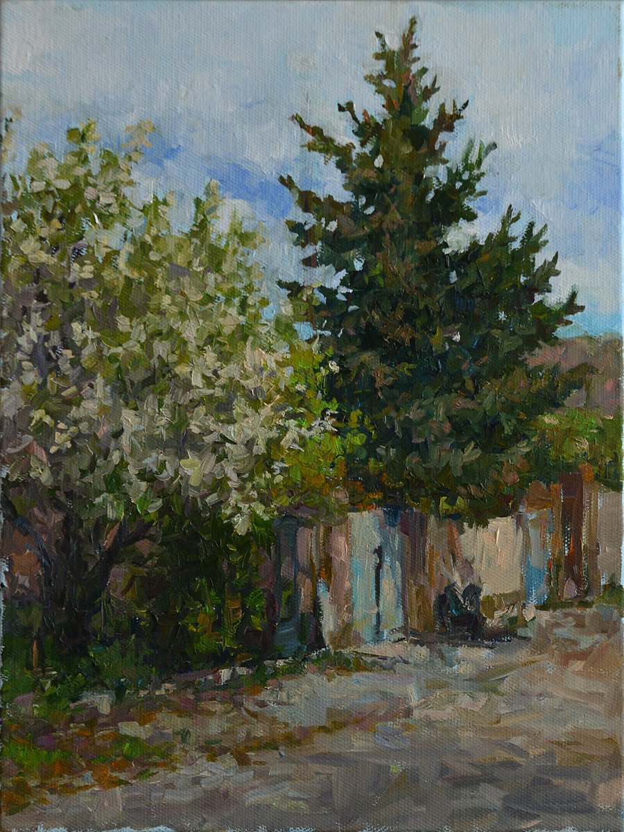 Impressionistic Landscape Oil Painting By Vachagan Manukyan, 12 X 16", Midday, Original Artwork
