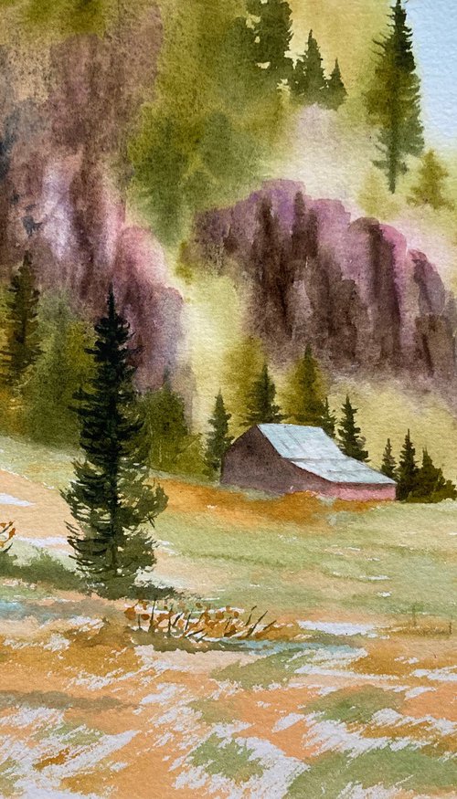 Mountain barn by Silvie Wright