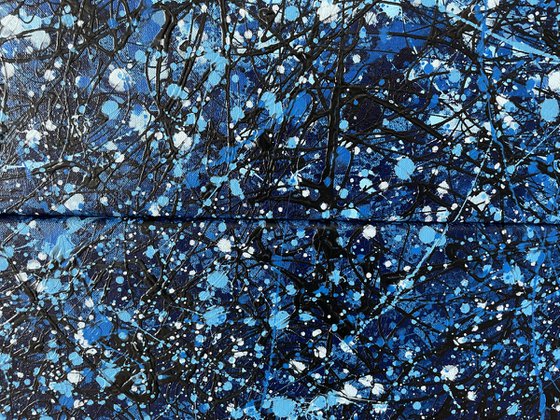 Blue to the Moon - Triptych  - Tribute a J.Pollock by Juan Jose Garay