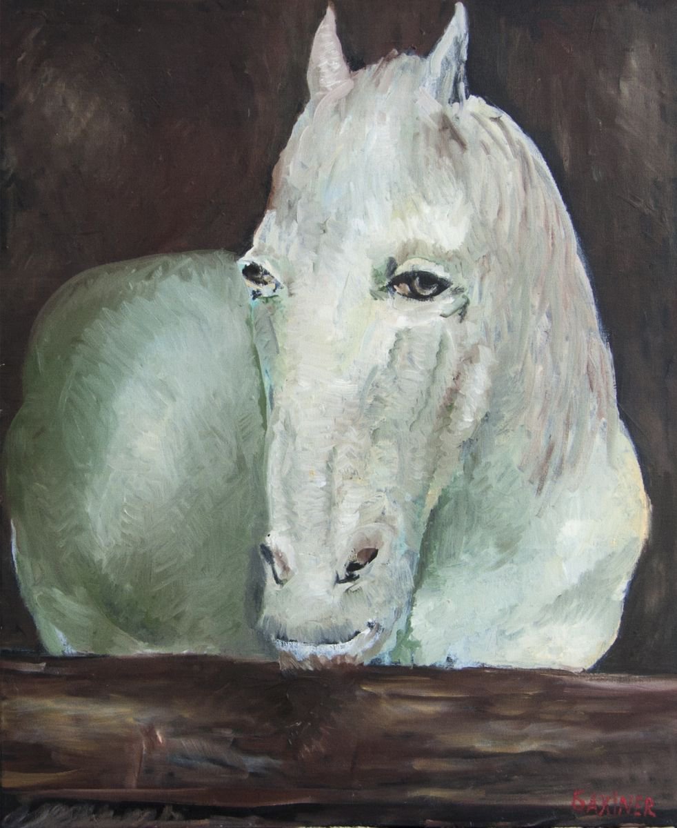 Impressionistic Animal Oil Painting By Leo Baxiner, 20 X 24", Henri De Toulouz - Lautrec., Original Artwork