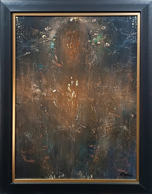 Framed dark rusted gothic angel O Kloska by Kloska Ovidiu