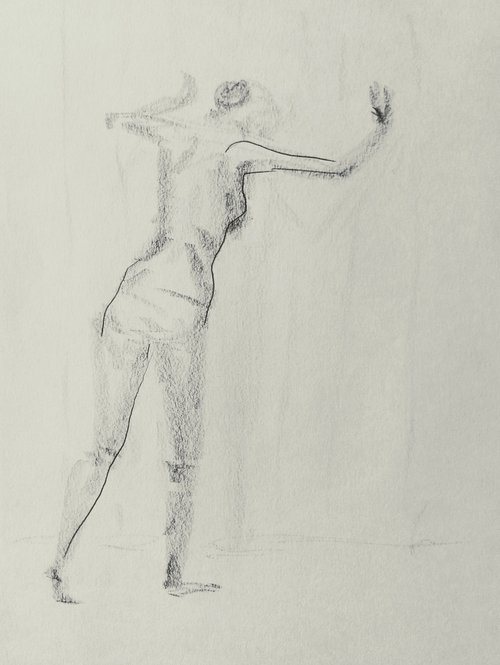 Nude figure. I'm initiating my infiltration. Original nude drawing. by Yury Klyan