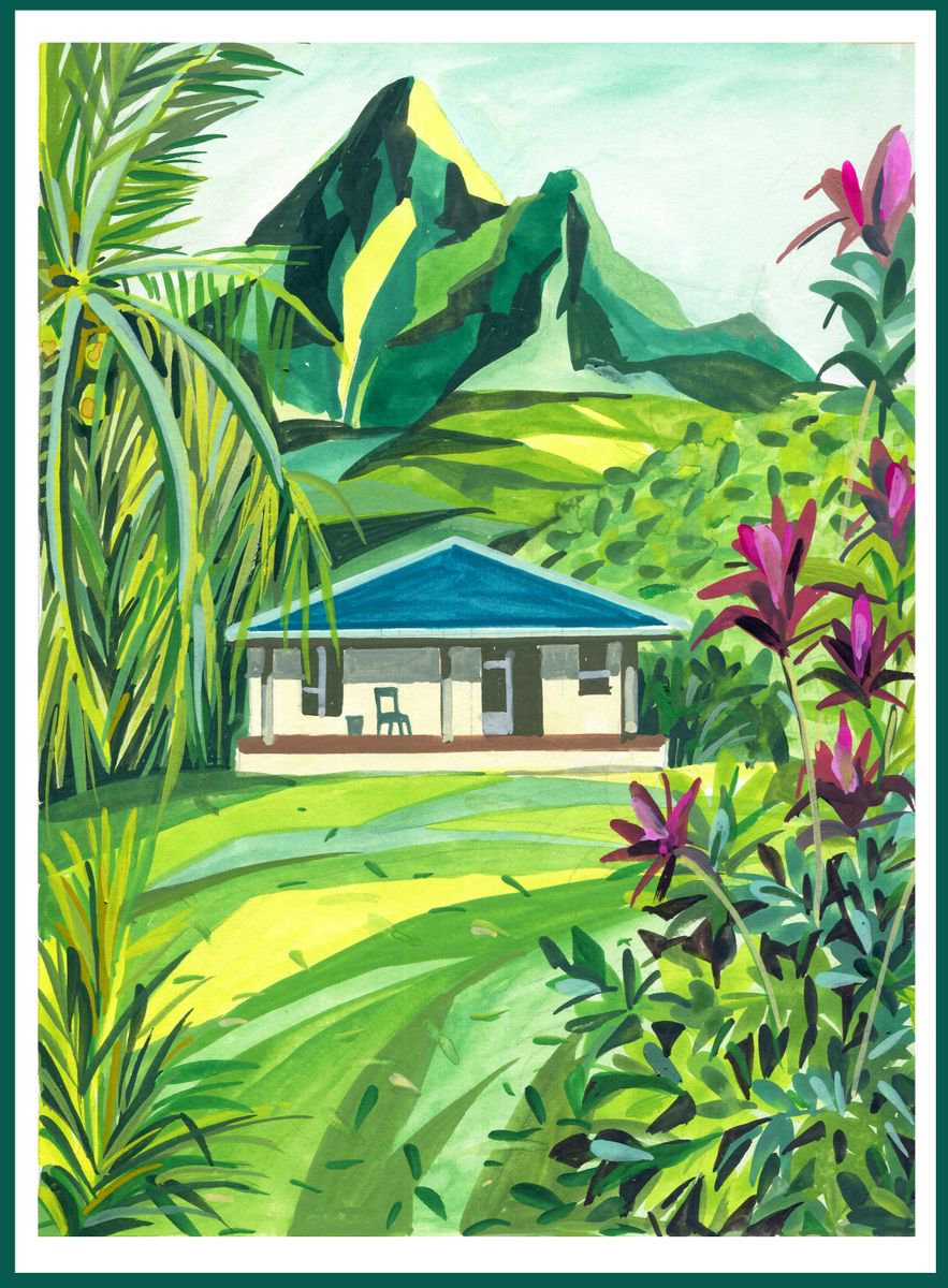 Impressionistic Painting , Moorea-Frenchpolynesia-Study_04 By Andre Baldet, 9 X 13, Artwork For Sale On Artfinder