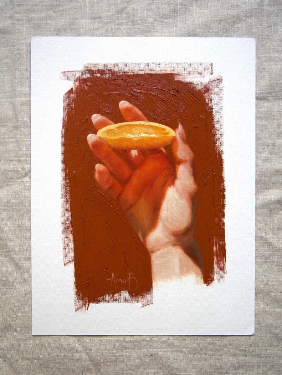 Photorealistic Portrait Oil Painting By Anna Bernadskaya, 9 X 13, Summer Hues, Original Artwork