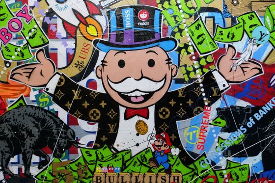 Monopoly Stock Picker 250cm x 150cm Textured Urban Pop Art