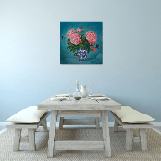 Peonies and Butterflies