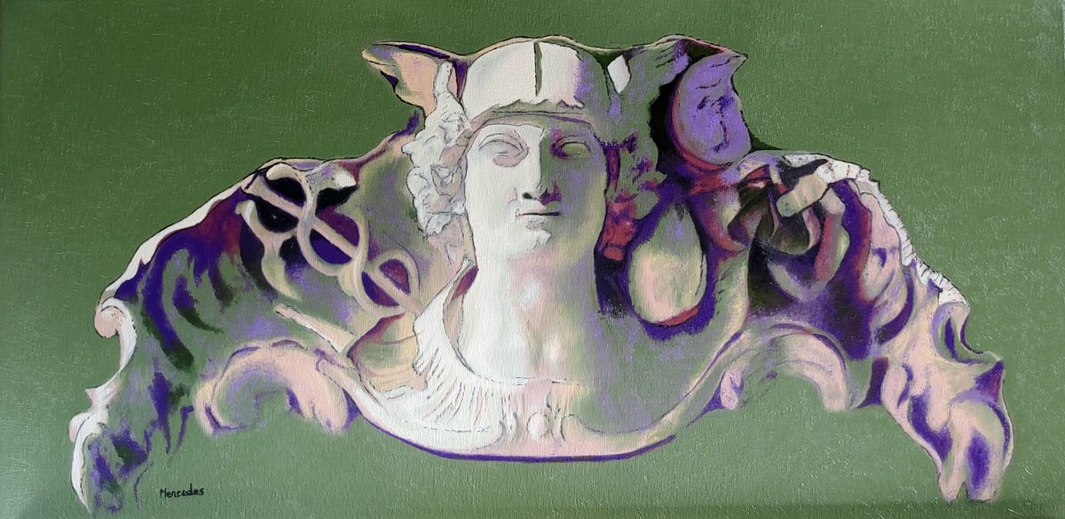 Urban And Pop Cityscapes Oil Painting By Mercedes Soret, 24 X 12", Mercure