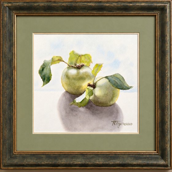 Two green apples